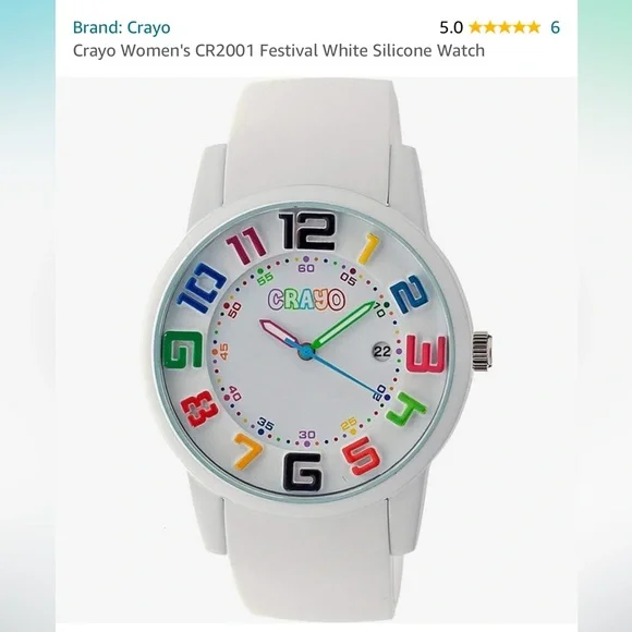 Crayo Women's CR2001 Festival White Silicone Watch - Picture 7 of 10